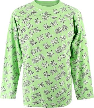 ERL Neon Green Printed Logo T-Shirt Size M