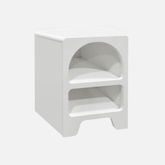 Sweeek Sweeek - Mesita De Noche Efecto Madera Blanca, Thessa, Blanco, 40x40x55 Cm