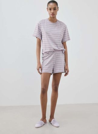 Mango Short pigiama cotone righe viola - Donna - S - MANGO