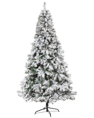 Nearly Natural 8Ft Flocked White River Mountain Pine Artificial Christmas Tree