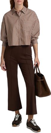 Rag & Bone Marin Cropped Shirt In Tabacco Stripe
