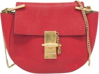 Chlo&eacute; Pre-owned Cross Body Bags, female, Red, Size: ONE SIZE Pre-owned Drew Shoulder bag