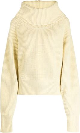 SA SU PHI funnel-neck ribbed-knit jumper - women - Wool/Cashmere - 42 - Yellow