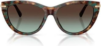 Tiffany & Co. 55mm Cat Eye Sunglasses in Brown Tiffany Havana/azure at Nordstrom