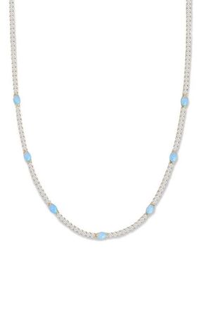 Melinda Maria The Maven Simulated Opal Tennis Necklace in Gold-Blue Opal at Nordstrom, Size 16