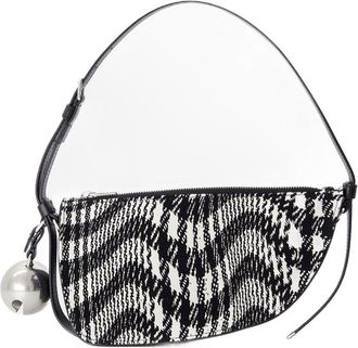 Burberry Womens Shield Sling Shoulder Bag Black Cotton