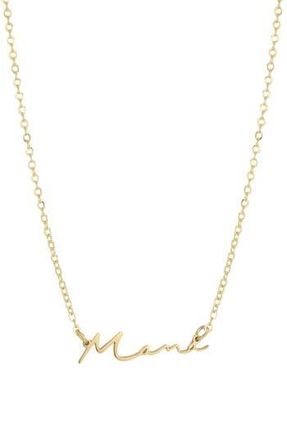 Adornia 18K Gold Plated Mama Script Pendant Necklace at Nordstrom Rack
