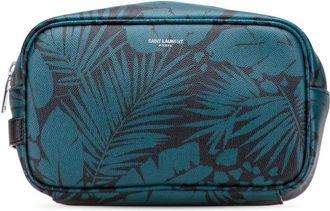Saint Laurent Pre-owned Printed Leather Pouch - Dames - Vintage Clutch - Blauw - ONE Size - Leer - Vintage