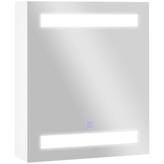 HOMCOM Homcom Mobiletto Pensile Da Bagno Con Specchio E Luci A Led (60x50x15cm)