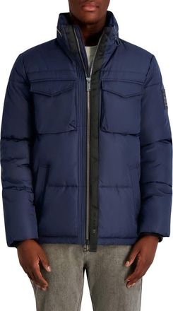 Karl Lagerfeld Quilted Puffer Jacket in Navy at Nordstrom Rack, Size Xx-Large