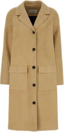 Ferragamo Su&egrave;de Single-Breasted Jas - Dames - Mantel - Bruin - 2XS - Su&egrave;de - Jassen