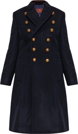 Etro Abrigo de Lana con Cuello Mao - Coats - Mujer - Azul - M