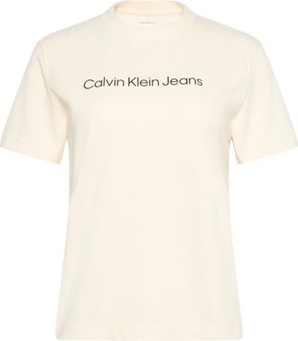 Calvin Klein Jeans T-Shirt CALVIN KLEIN JEANS A- INST. LOGO CLASSIC TEE SS, Damen, Gr. XXL (46), calico, Jersey, Obermaterial: 100% Baumwolle, regular fit h&uuml;ftlang, Rund