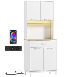 HOMCOM Alacena de cocina 71x40x180 cm blanco