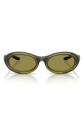 Diesel DL3011U 51mm Oval Sunglasses in Rusty Green/Black /Green at Nordstrom