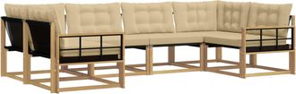 vidaXL Conjunto De Sof&aacute;s De Exterior 6 Uds. Y Beige Vidaxl
