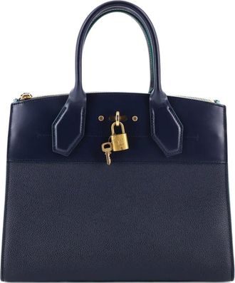 Louis Vuitton City Steamer Handbag Leather MM tote bag - Blauw