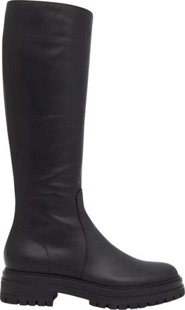 Gianvito Rossi Leren kniehoge laarzen - Dames - Hoge Laarzen - Zwart - 41 EU - Leer - Schoenen