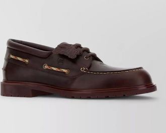 Burberry leather boat shoes moc toe rubber sole