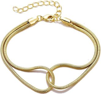 Adornia Adornia 14K Plated Interlocking Rope Chain Bracelet