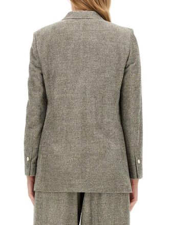 Alysi Double-Breasted Viscose Wool Blend Jacket - Gray