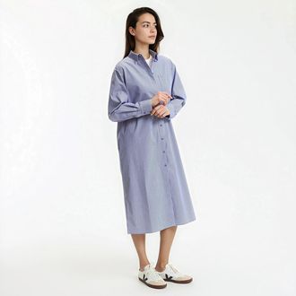 La Redoute Collections Hemdjurk, lang, gestreept, lange mouwen