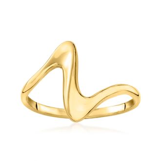 Ross-Simons 10kt Yellow Gold Curved Swirl Ring