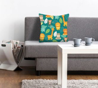 Queence Dekokissen »Daniela« Kissenhülle,Löwe,Krokodil,Nilpferd,Kinder,Lustig,Tiere,Freundlich