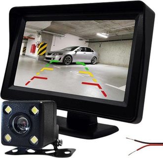 OEM C&aacute;mara De Marcha Atr&aacute;s De 12 V Con Asistente De Aparcamiento - Pantalla Hd Ready De 4,3 Pulgadas - Cable De Conexi&oacute;n De 5 Metros - Juego Completo