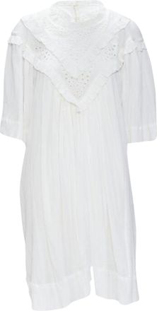 Isabel Marant Etoile viscose eyelet ruffle collar boho dress