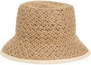 Nordstrom Rack Straw Bucket Hat in Dark Natural Combo at Nordstrom Rack