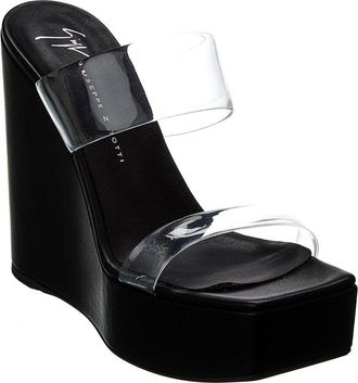 Giuseppe Zanotti Zanilla 90 Vinyl & Leather Wedge Sandal