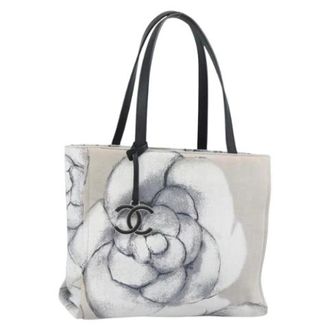 Chanel Bolso Tote Vintage de Lona Pre-owned - Pre-owned - Mujer - Blanco - ONE SIZE