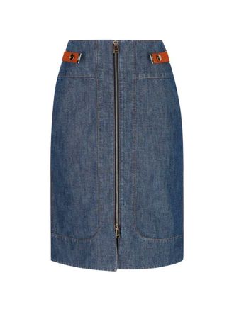 Fendi Chambray Denim Skirt