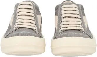 Rick Owens Charcoal Textured Cotton Low-Top Sneakers