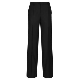 Dolce & Gabbana Straight Trousers, female, Black, Size: L Flared Wool Pants