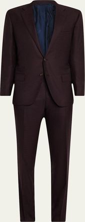Kiton Mens Cashmere Plaid Modern Fit Two-Piece Suit