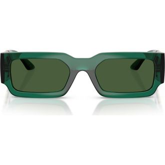 Versace 54mm Rectangular Sunglasses in Transparent Green /Dark Green at Nordstrom