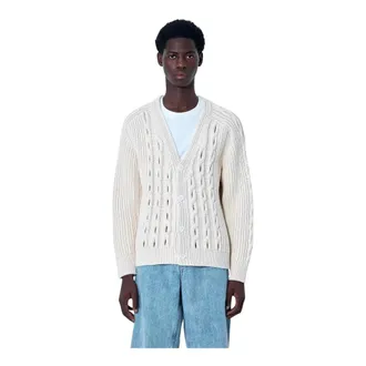 Lacoste Cardigans, male, White, Size: S Cable Knit Cardigan