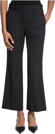 Michael Kors Zwarte Cropped Kick Pant - Dames - Wijde Broeken - Zwart - M - Broeken