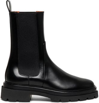Santoni Stijlvolle leren gevechtslaarzen - Dames - Chelseaboots - Zwart - 36 EU - Leer - Schoenen