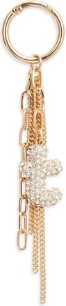 Chelsea28 Pav&eacute; Crystal Inital Bag Charm in T- Clear- Gold at Nordstrom