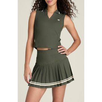 Wilson Rib Sleeveless Performance Polo in Grape Leaf at Nordstrom, Size X-Small
