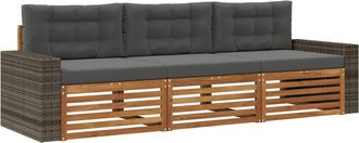 vidaXL Conjunto De Sof&aacute;s De Exterior 3 Uds. Natural Y Antracita Vidaxl