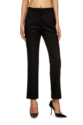 Diesel Wool blend pants with welt pockets - Pants - Woman - Black