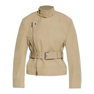 Bottega Veneta Belted Jacket in Sand - female - Bottega Veneta - Light Jackets - Beige - 3XS - Jackets