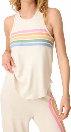 PJ Salvage Over The Rainbow Tank Top In Light Oatmeal