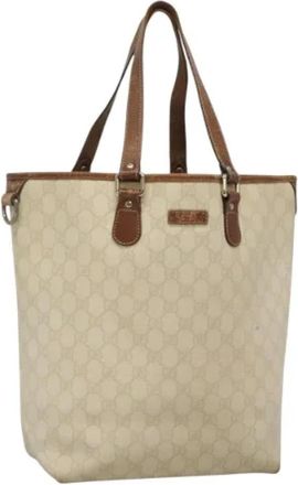 Gucci Pre-owned Leather gucci-bags - Dames - Vintage Shopper - Beige - ONE Size - Leer - Vintage