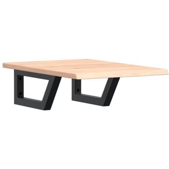 vidaXL Vidaxl - Estante De Lavabo De Pared De Acero Y Madera Maciza De Roble