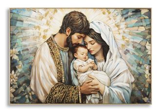 Mauro Ferretti L&aacute;mina Pintada Sobre Tela Lacada Natividad Con Marco Cm 122x4x82